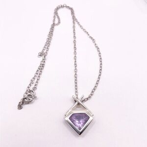 Amethyst Sterling Pendant Necklace